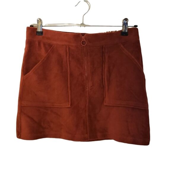 Rewash Dresses & Skirts - Rewash Corduroy A-Line Partial Front Zip Mini Skirt